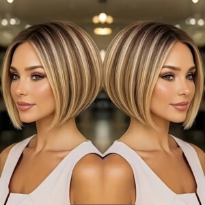 تألقي بسحر الشعر القصير: إطلالة مزدوجة اللون لا تُنسى!