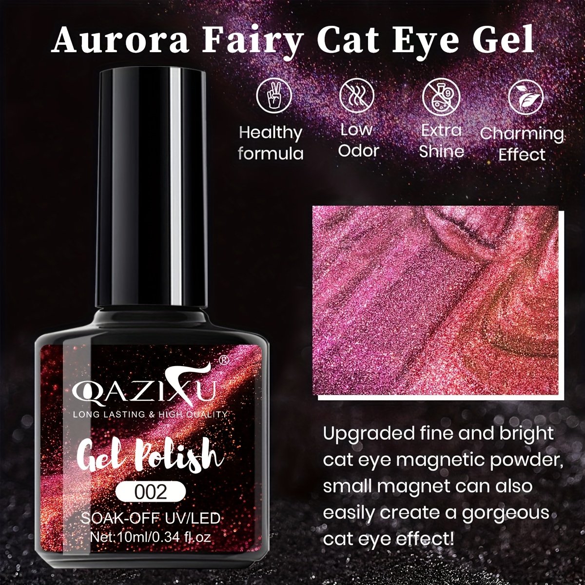 עיני חתול קוסמיות: קסם ציפורניים מגנטי יוקרתי – תמונה 7