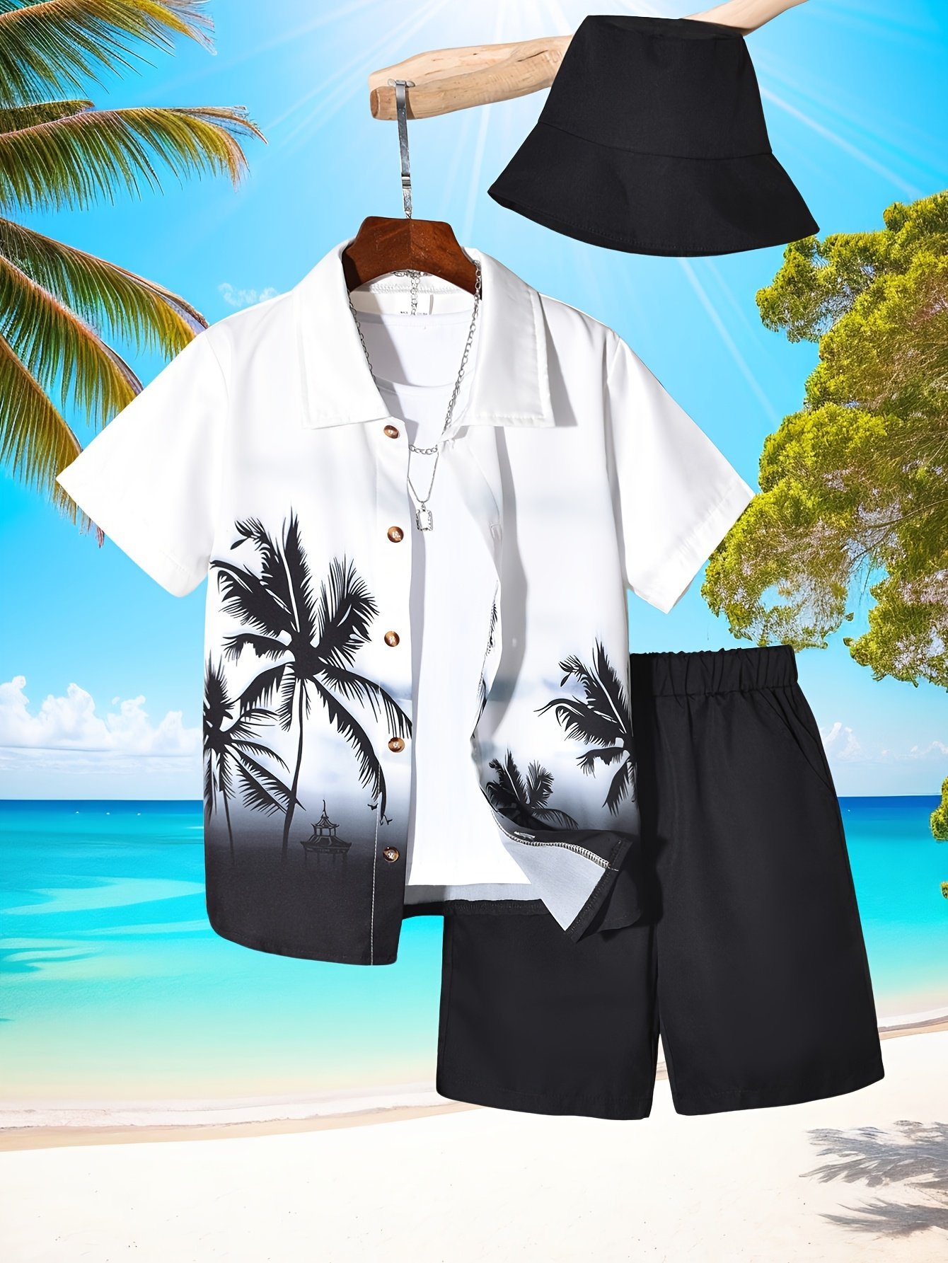 Your Little One's Refreshing Summer Look: A Stylish & Fun Three-Piece Set!