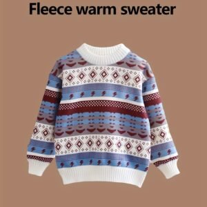 دفء وأناقة لا مثيل لها: كنزة الشتاء الهندسية لأبطالك الصغار!