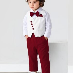 أناقة طفلك تكتمل: الطقم الأحمر الثلاثي الساحر!