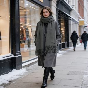 وشاح الكشمير الفاخر: دفء وأناقة لا تضاهى لكل مناسبة.