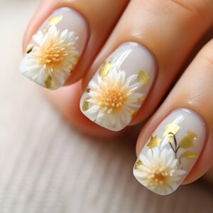 Autumn & Winter Elegance at Your Fingertips: Floral Square Press-On Nails