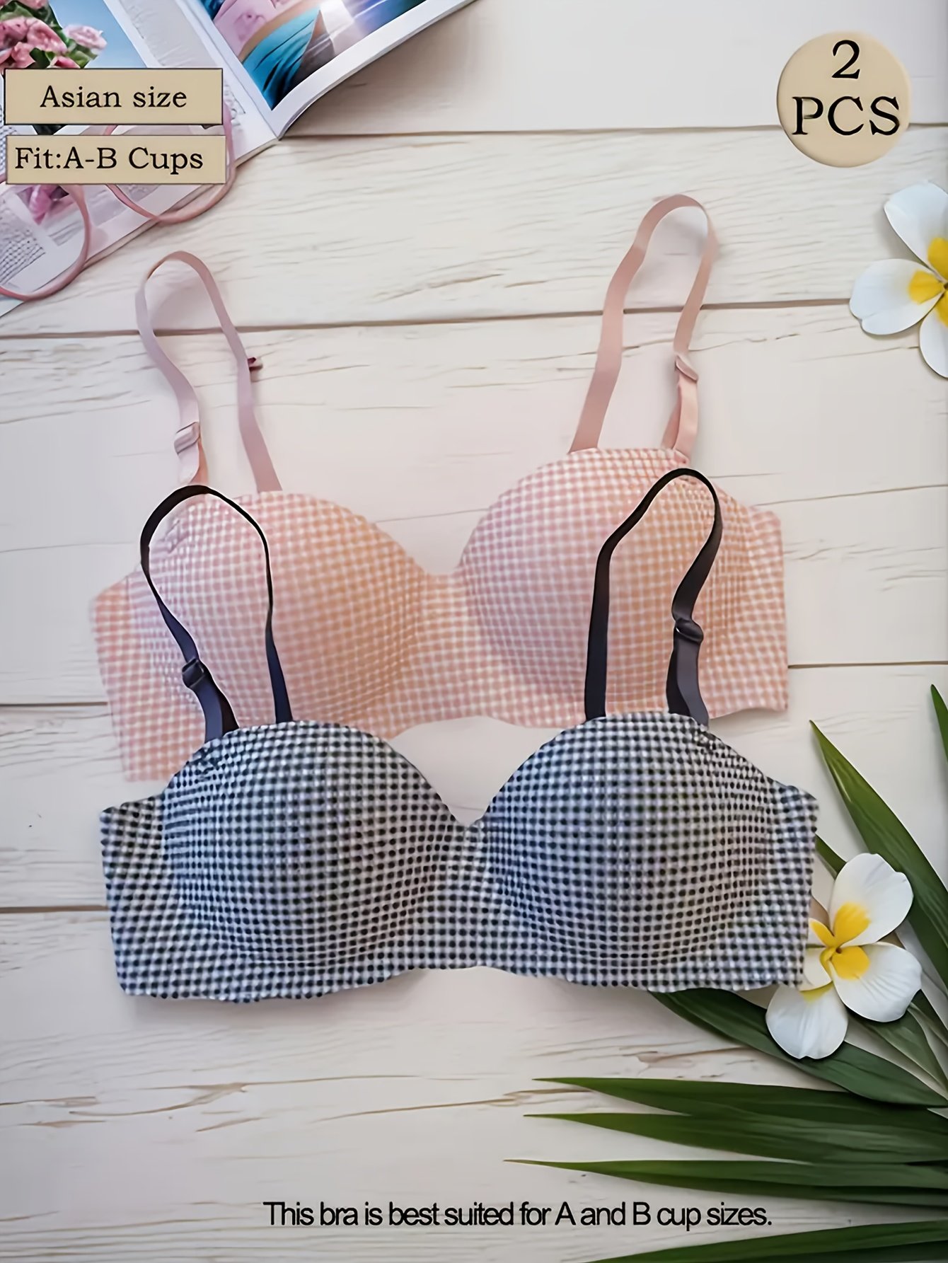 Your Daily Allure's Secret: The Comfortable & Lifting Wireless Plaid Bra! - Image 7