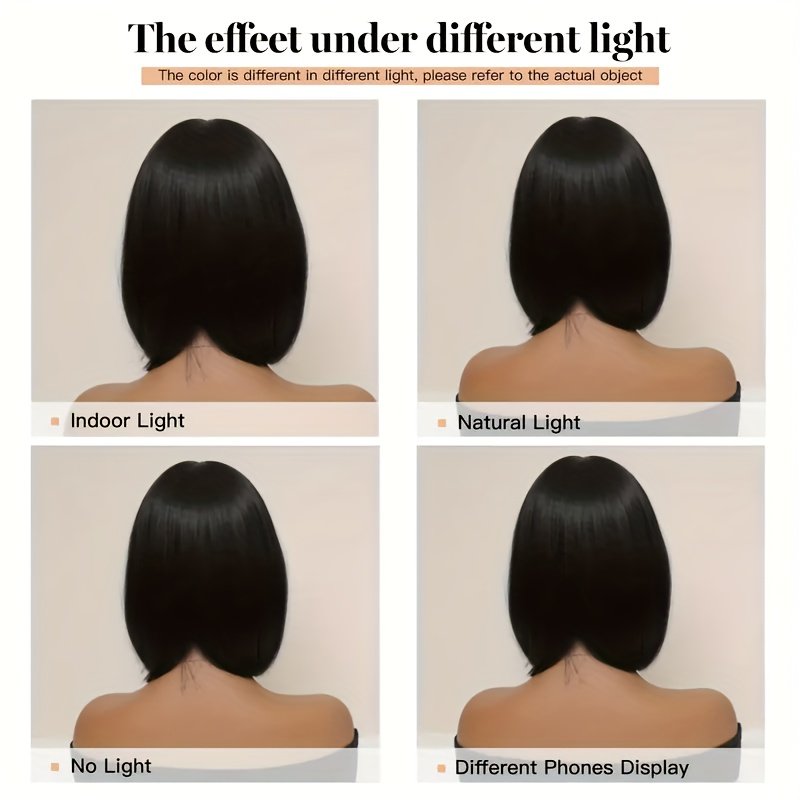 מראה עכשווי שובה לב: שיער בוב שחור ישר ומבריק! – תמונה 5