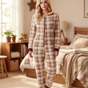 أناقة الشتاء في قطعة واحدة: جمبسوت الكاروهات المخملي الفاخر!