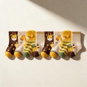 A Smile with Every Step: Cute Deer and Giraffe Socks for Your Little Ones!