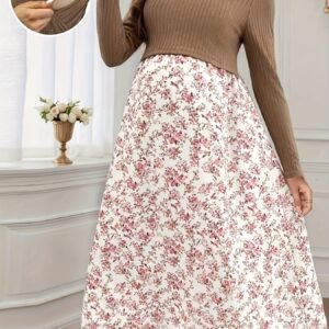 أناقة الأمهات المتألقة: بلوزة الطبقات المزدوجة للأمومة والرضاعة