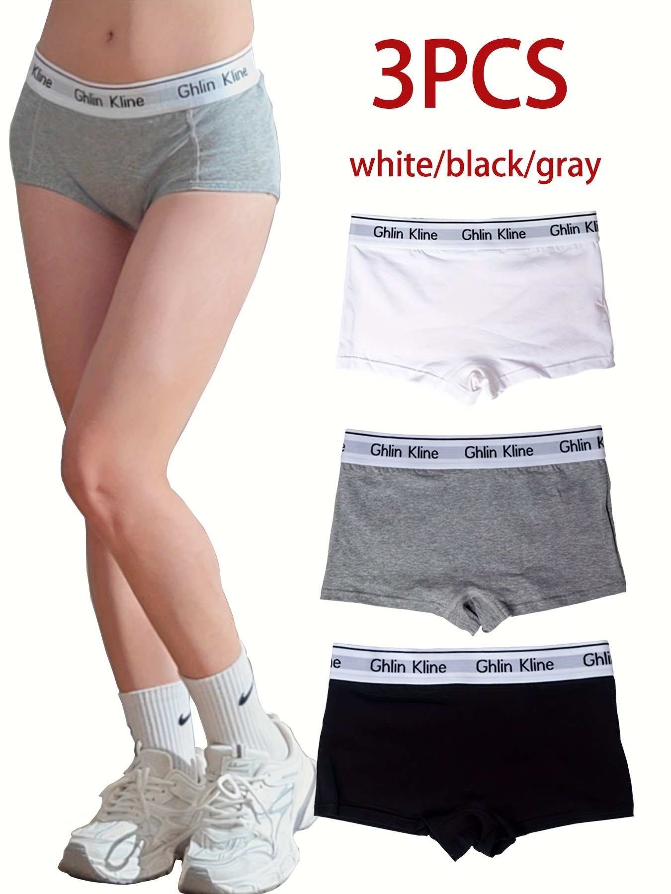 זוזי בקלילות ובסטייל: מארז 3 תחתוני בוקסר ספורטיביים לנשים! – תמונה 4