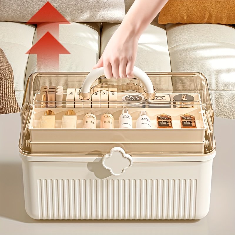 Triple-Layer Beauty Organizer: Elegance, Organization, and Portability! - Image 5