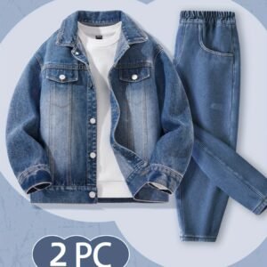 Complete Look: Stylish Denim Set for Spring and Fall Boys