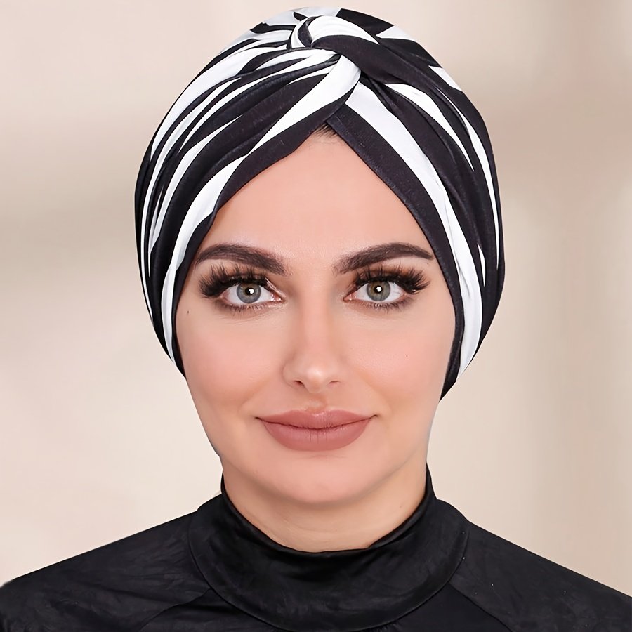 אלגנטיות מיידית: טורבן פסים קל ללבישה לכל יום! – תמונה 3