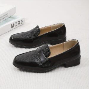 Unmatched Elegance: Shiny Black Oxford Shoes for Boys