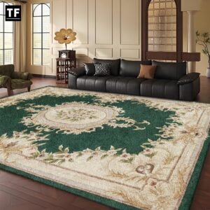 נווה מדבר של אלגנטיות: שטיח פרחוני ירוק יוקרתי!