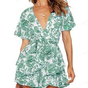 تألقي هذا الموسم: جامبسوت الزهور بقصة الـ V-Neck الجذابة