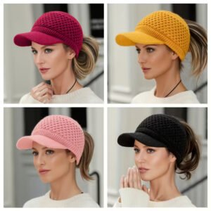 قبعة ذيل الحصان الشتوية: دفء، أناقة، وحرية لشعرك!