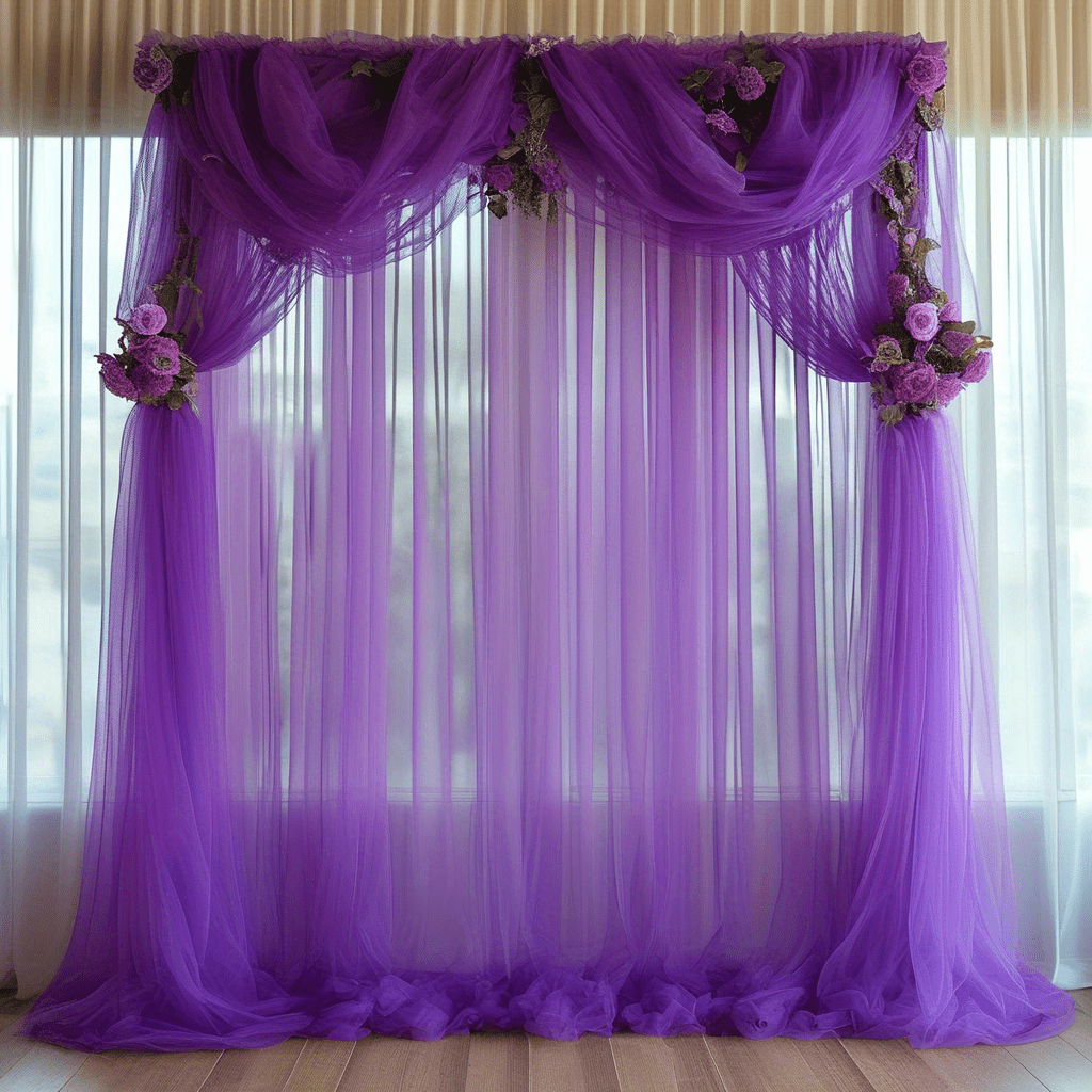 Deep Purple Touch: Sheer Curtains for Creating Enchanting Ambiance! - Image 5