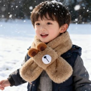 وشاح الدب المرح: دفء وأناقة لكل مغامرات الشتاء!