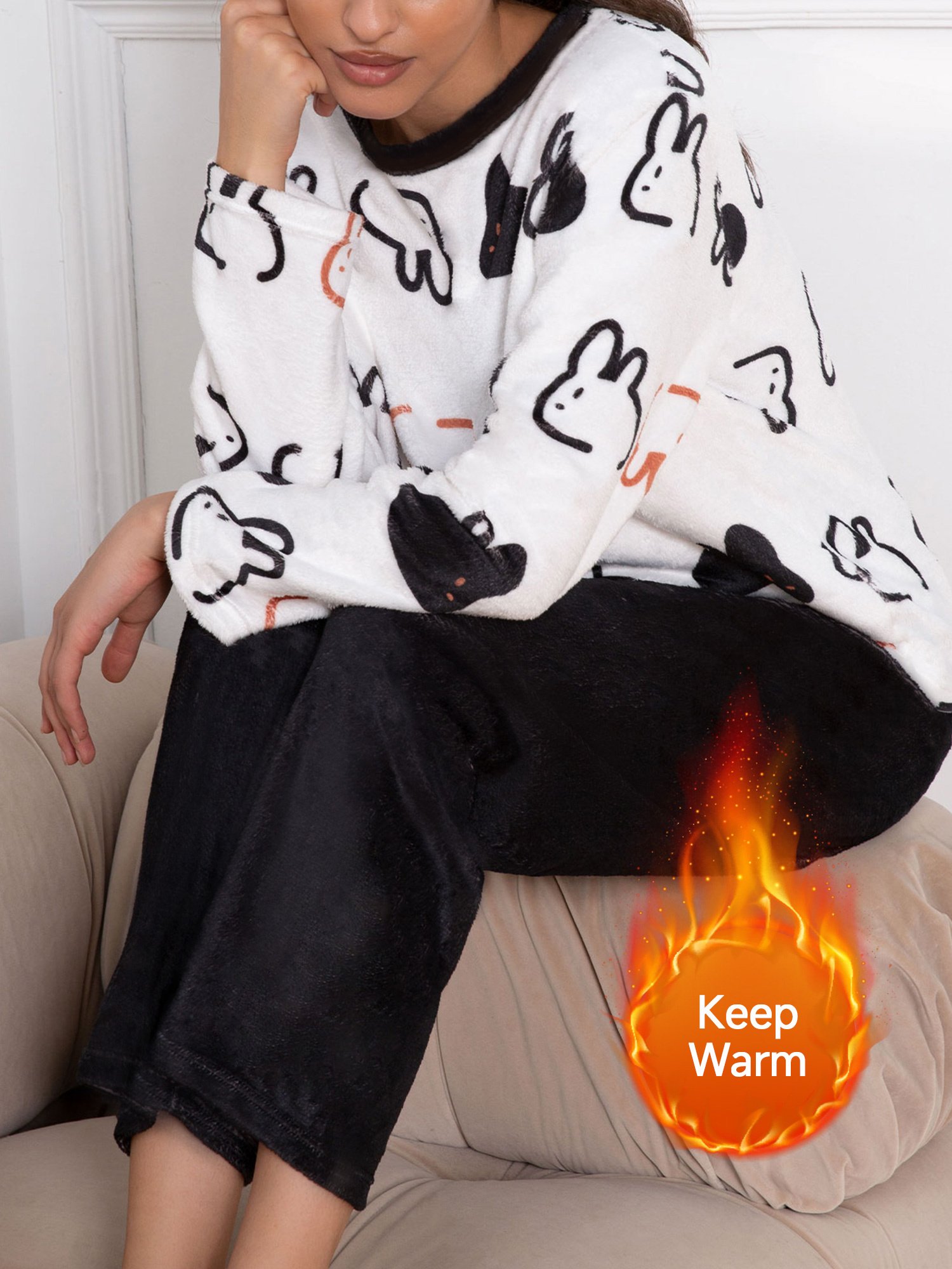 راحة الشتاء المثالية: بيجامة الأرنب الدافئة للحظاتك السعيدة! - الصورة 4