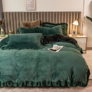 استسلم للرفاهية والدفء: طقم سرير مخمل الحليب الوافل الفاخر 4 قطع!