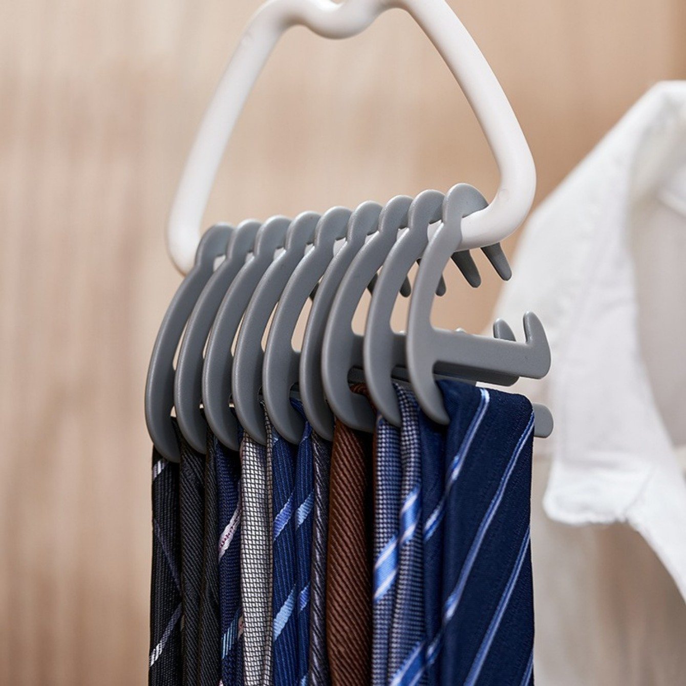 Goodbye Clutter: Smart Closet Organizer for Belts & Ties (10 Pieces) - Image 5