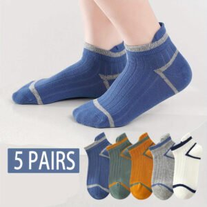 راحة وانتعاش: جوارب أطفال خفيفة ومريحة (عبوة 5 أزواج)