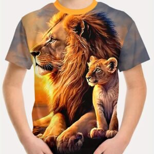 تي شيرت الأسد الصغير: مغامرة صيفية ثلاثية الأبعاد لأبطالكم!