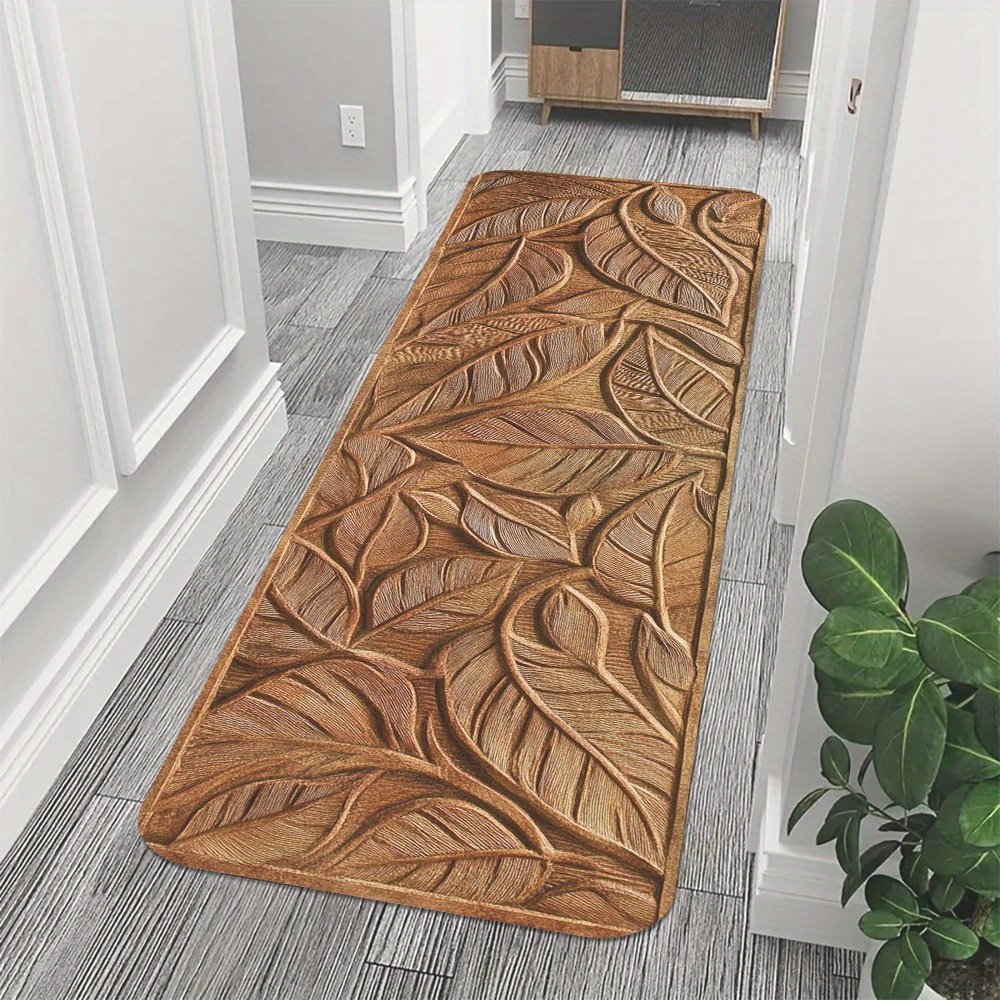 Wood-Carved Leaf Pattern Rug: An Artistic Touch and Absolute Comfort for Every Corner of Your Home - Image 6