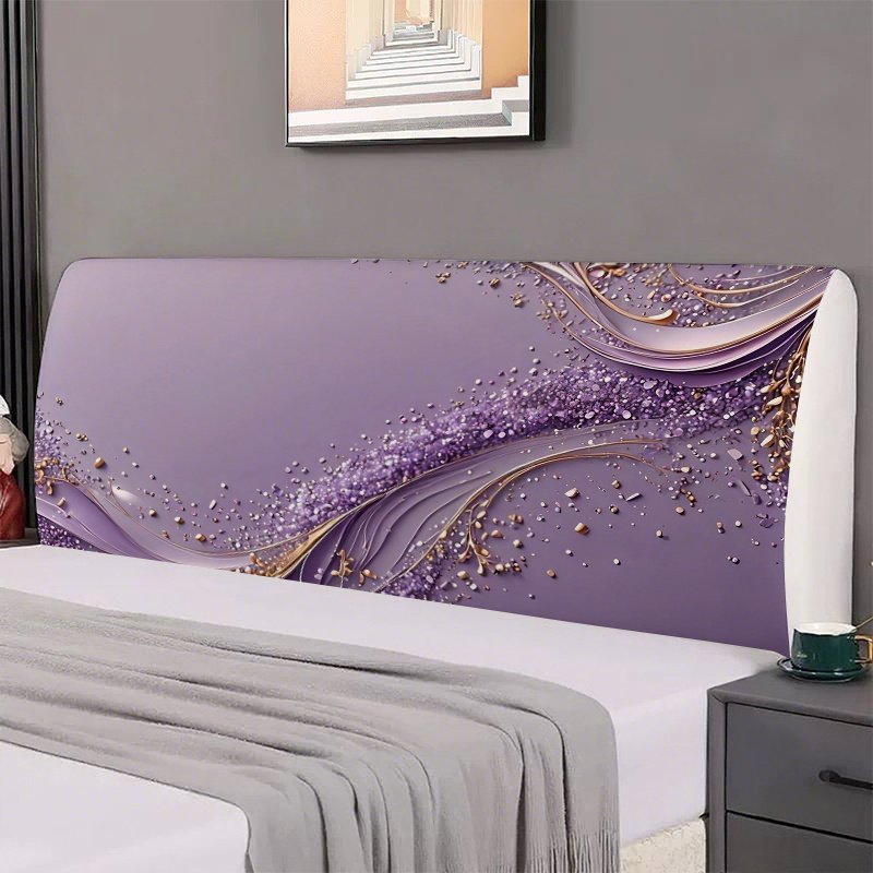 הפוך את מיטתך ליצירת אמנות: כיסוי ראש מיטה בדוגמת גלים בצבעי זהב וארגמן קסומים! – תמונה 10