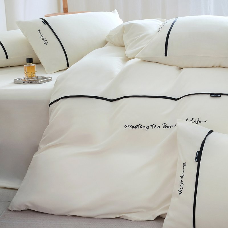 נוחות יוקרתית: סט ציפה עם רקמה אלגנטית לכל עונות השנה – תמונה 7