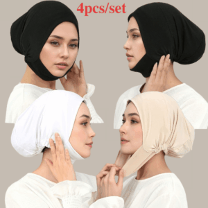 אלגנטיות מתחדשת ונוחות ללא תחרות: סט כיסויי ראש וצוואר אלסטיים (4 יחידות)
