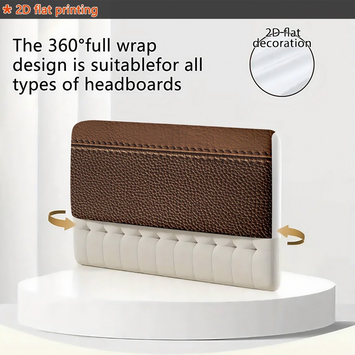 Timeless Elegance: Luxurious Vintage Leather Pattern Headboard Cover - Image 2