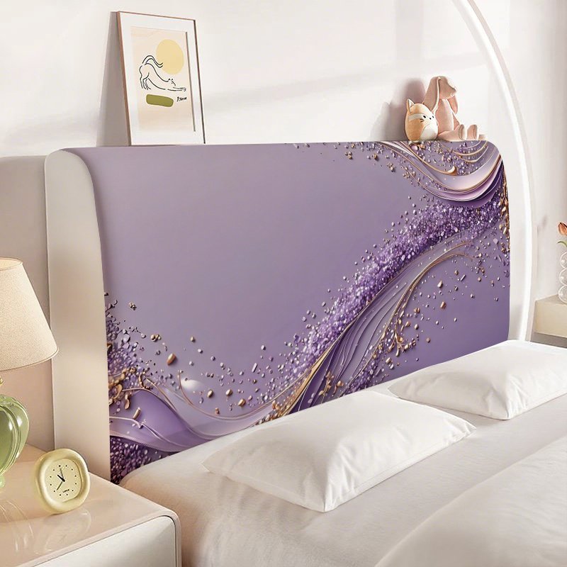 הפוך את מיטתך ליצירת אמנות: כיסוי ראש מיטה בדוגמת גלים בצבעי זהב וארגמן קסומים! – תמונה 5