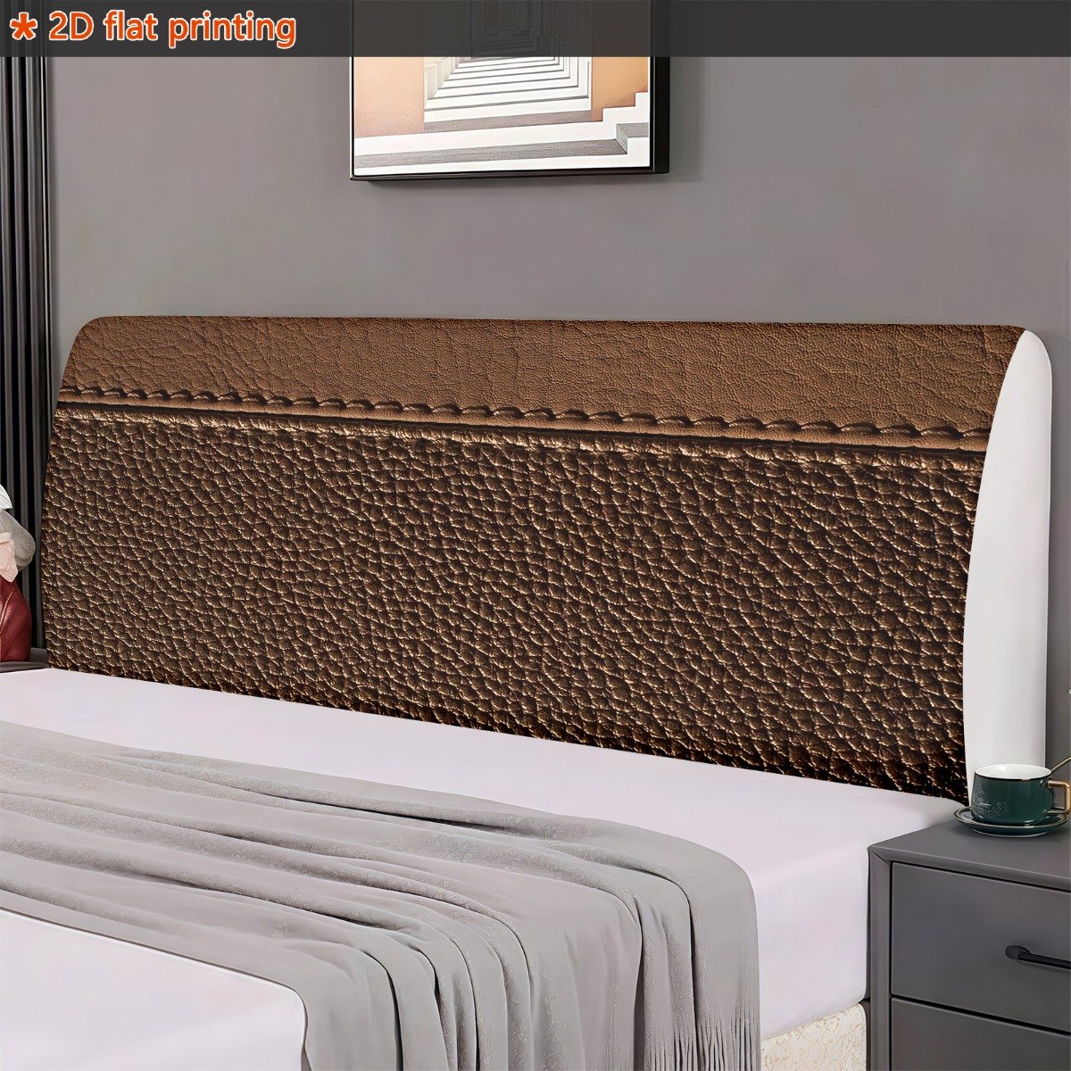 Timeless Elegance: Luxurious Vintage Leather Pattern Headboard Cover - Image 9