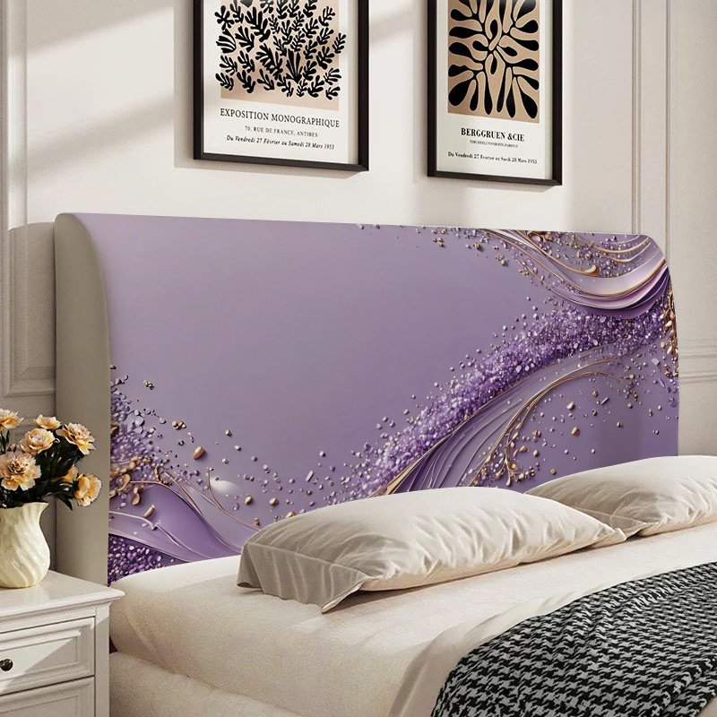 הפוך את מיטתך ליצירת אמנות: כיסוי ראש מיטה בדוגמת גלים בצבעי זהב וארגמן קסומים! – תמונה 7