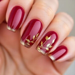 אלגנטיות סתיו וחורף: ציפורני מייפל תלת-ממדיות מזהב