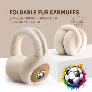 Football Style Winter Warmth: The Perfect Ball-Shaped Ear Muffs for Fans!
