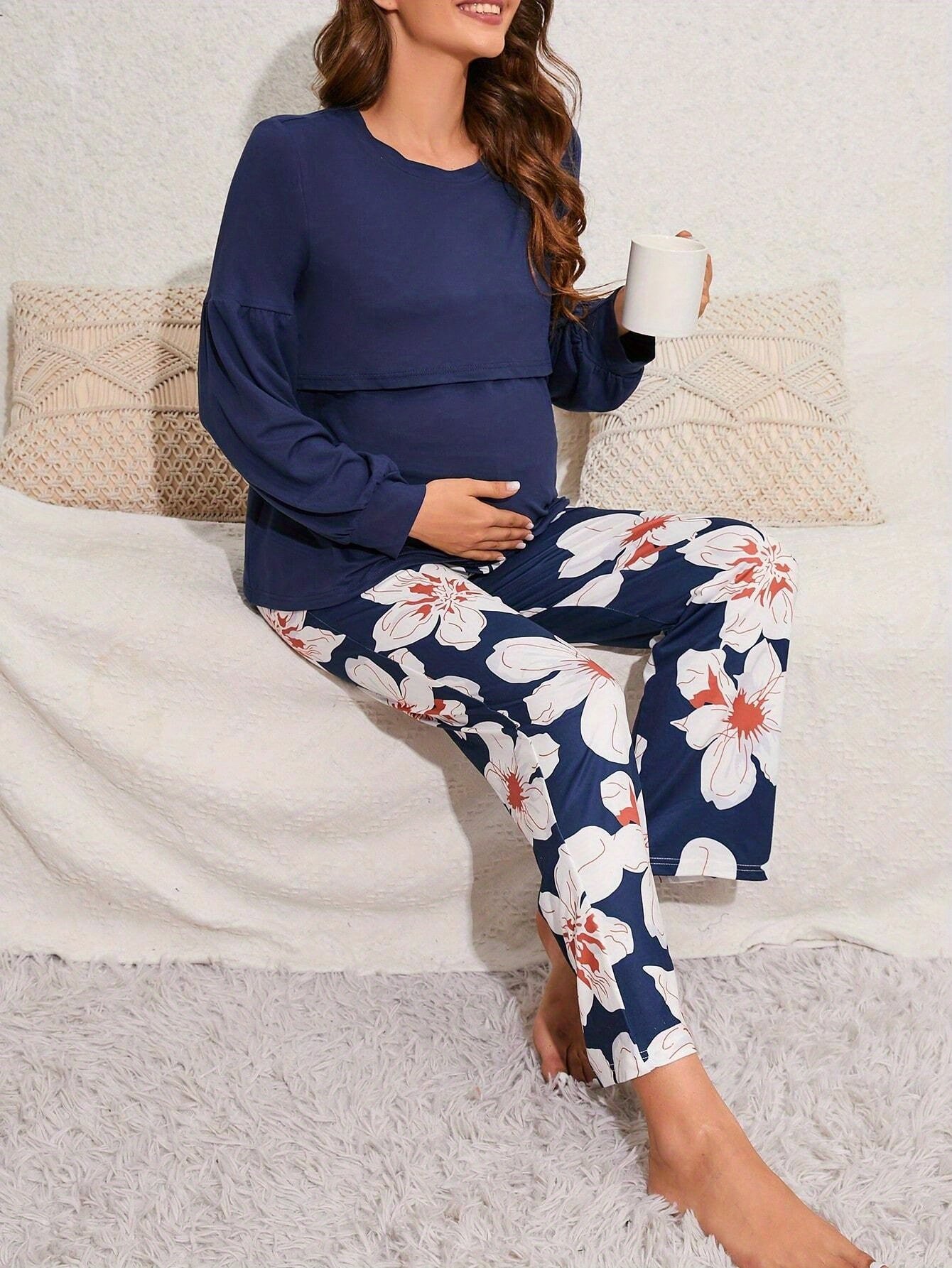 Motherhood Luxury: Two-Piece Set for Unrivaled Comfort and Timeless Style
