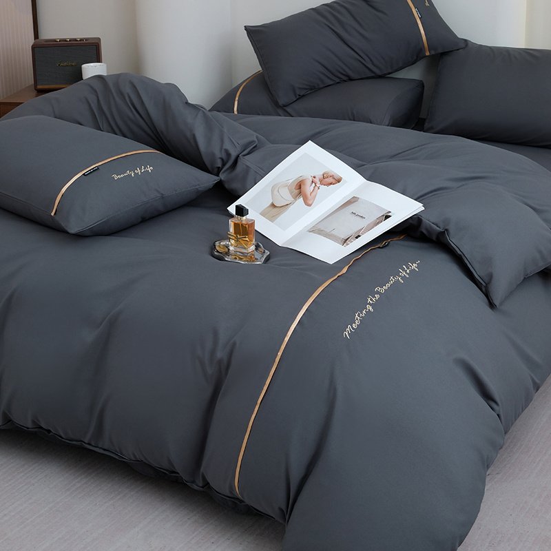 נוחות יוקרתית: סט ציפה עם רקמה אלגנטית לכל עונות השנה – תמונה 2