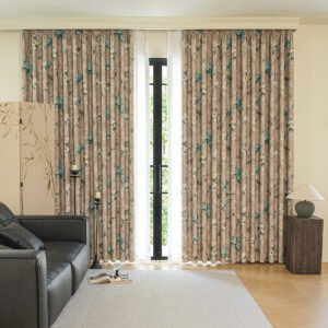 فخامة الظلام: ستارة تعتيم راقية بتطريز أزرق وذهبي