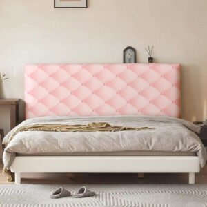 تجديد فاخر لغرفة نومك: غطاء لوح الرأس المخملي الأنيق بنقشة المعين