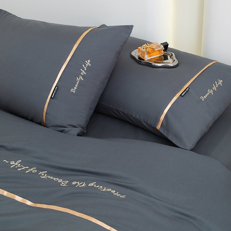 נוחות יוקרתית: סט ציפה עם רקמה אלגנטית לכל עונות השנה – תמונה 12