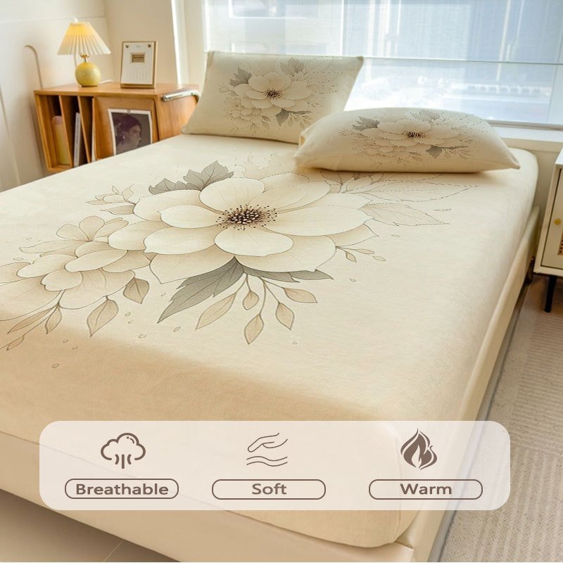 Velvety Comfort & Floral Elegance: The Perfect Bed Sheet for Every Season! - Image 6