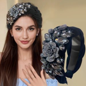 Crown of Elegance: Luxurious Floral & Crystal Adorned Hair Accessory