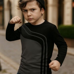 Boy's Summer T-shirt with Modern Geometric Design: Comfort and Style for Every Adventure!