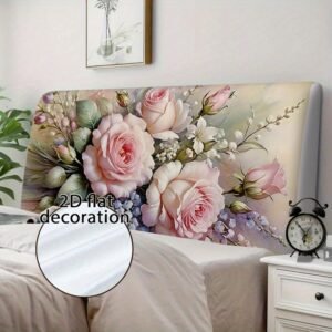 أناقة فورية لغرفتك: غطاء مسند الرأس بتصميم الوردة الأنيقة والقماش الفاخر!