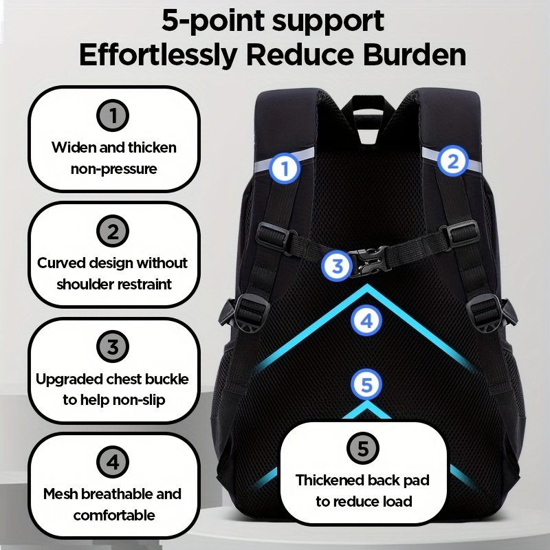 Stylish & Spacious School Backpack: Lightweight Design for Future Heroes! - Image 6
