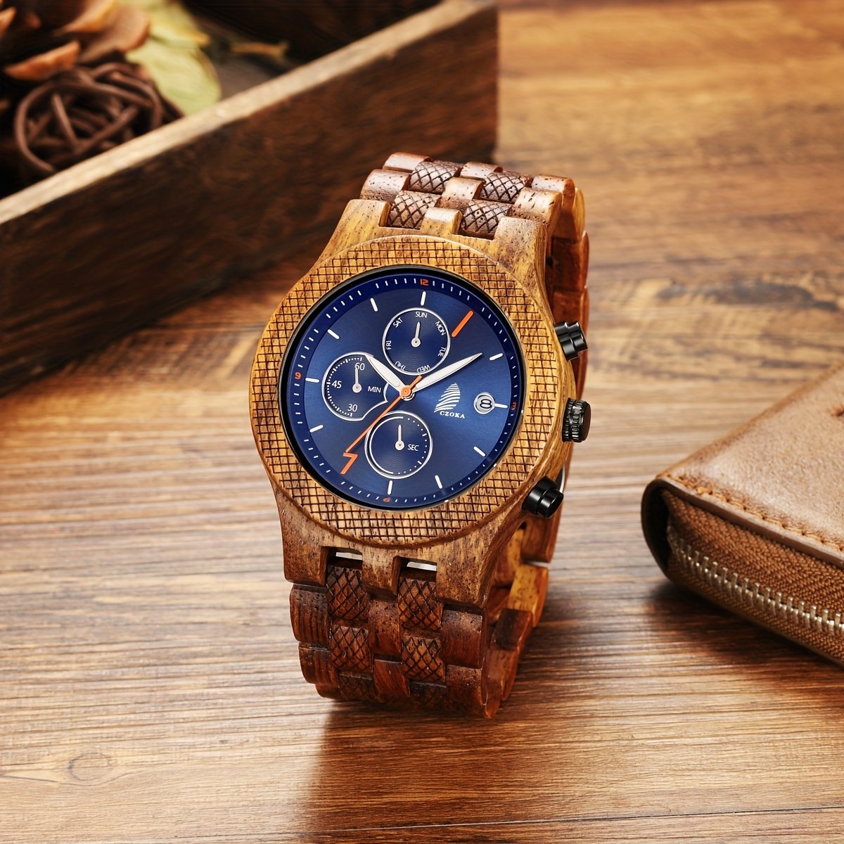 אלגנטיות הטבע המודרני: שעון יד מעץ קוורץ לגבר המיוחד – תמונה 5