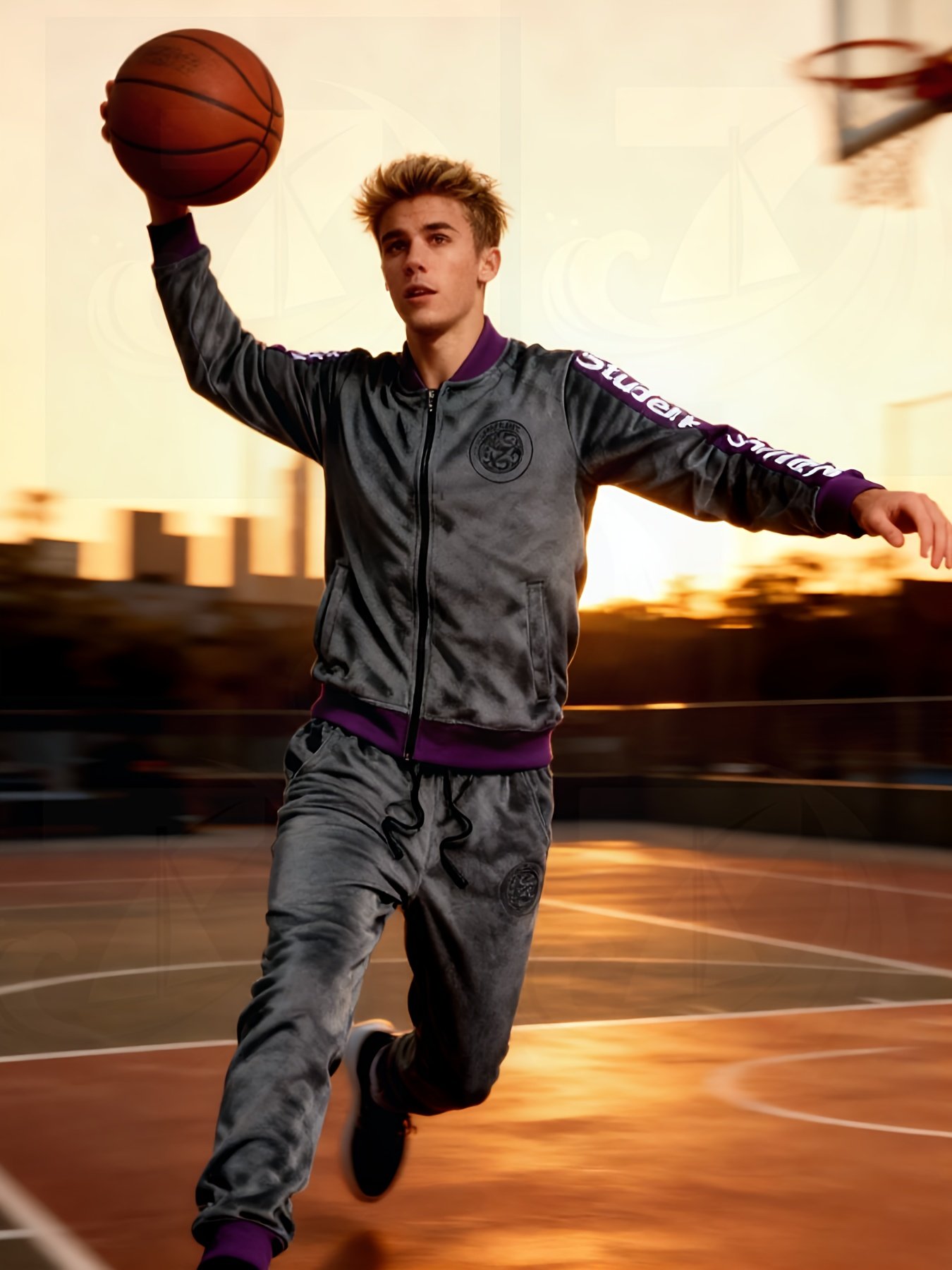 תזרוח בנוחות ויוקרה: סט ספורט קטיפתי לגברים – תמונה 4