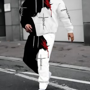 3D Elegance: Modern Men's Hoodie Set for Unmatched Comfort!